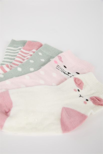 جوارب طويلة قطن بناتي - 5 قطع
