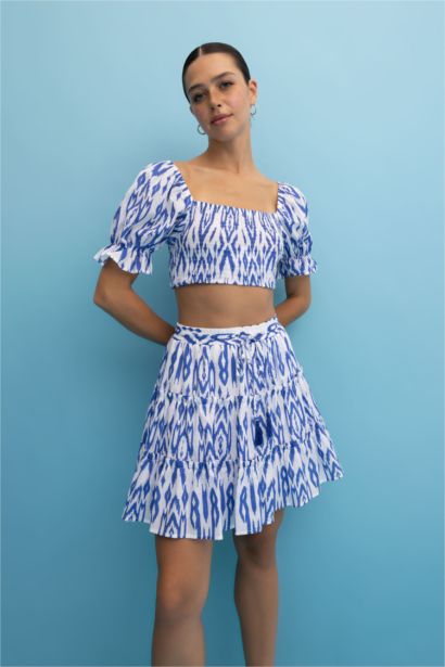 تنورة قصيرة تاي داي بخصر عادي مبطن