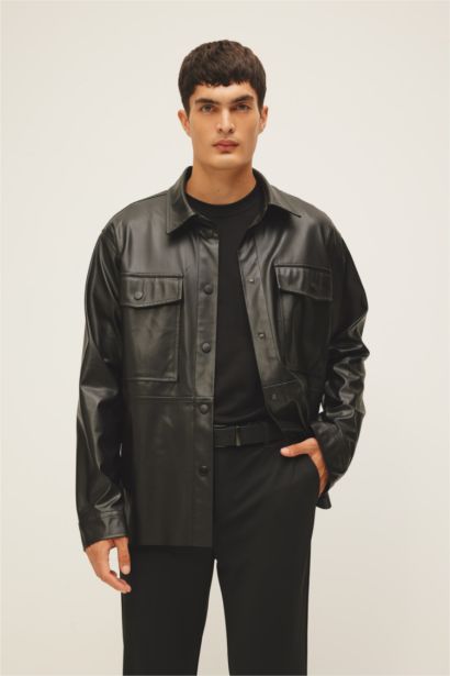 Рубашка свободного кроя с длинным рукавом