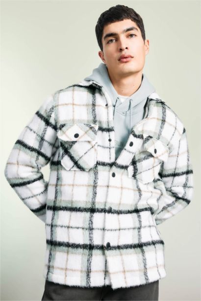 Regular Fit Polo Collar Cotton Overshirt