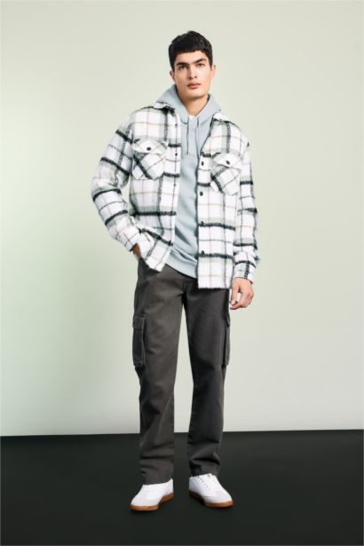 Regular Fit Polo Collar Cotton Overshirt