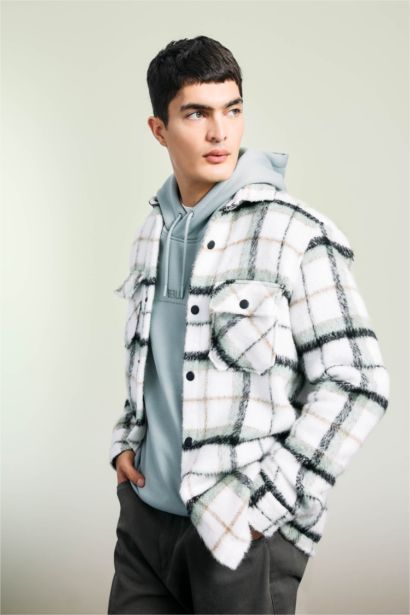 Regular Fit Polo Collar Cotton Overshirt