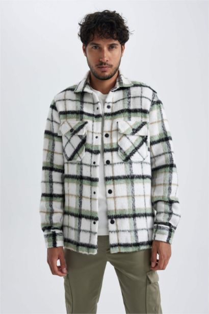 Regular Fit Polo Collar Cotton Overshirt