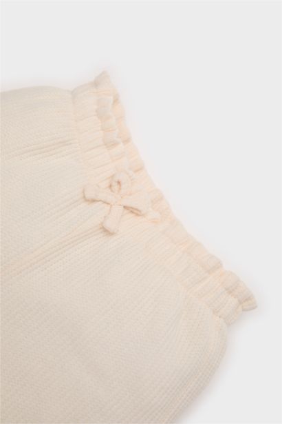 Short en tissu gaufré à taille élastique pour bébé fille