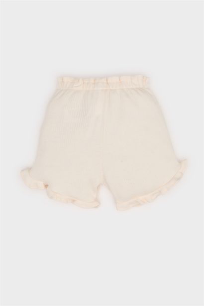 Short en tissu gaufré à taille élastique pour bébé fille