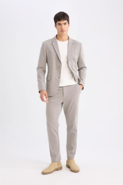 Tailored Regular Fit Pocketed Gabardine Trousers