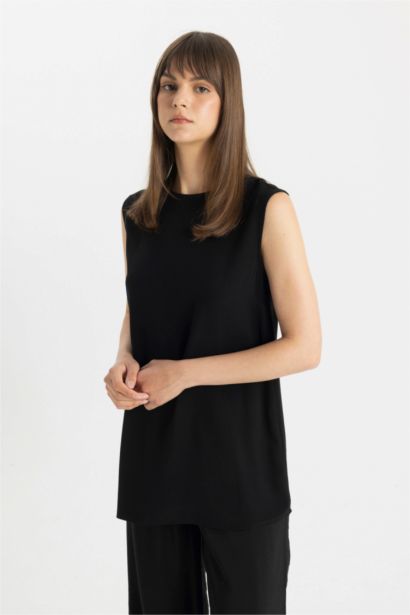 Regular Fit Crew Neck Short Sleeve Tunic