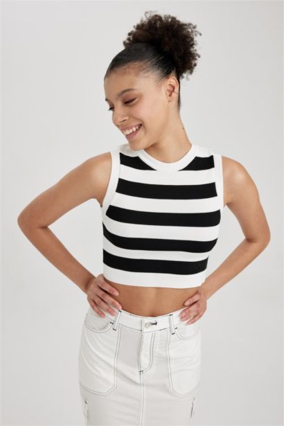 Débardeur en tricot Coupe Slim Col rond