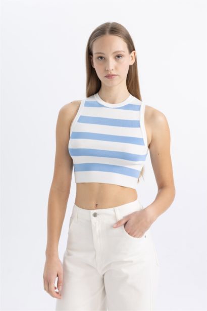 Débardeur en tricot Coupe Slim Col rond