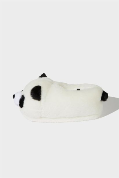 Pantoufles plates motif panda à semelle souple pour garçon