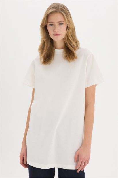 Regular Fit Crew Neck Short Sleeve Tunic