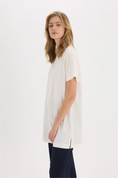Regular Fit Crew Neck Short Sleeve Tunic