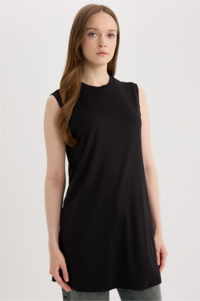 Tunique à Manches Courtes coupe régulière Col Ras Du Cou