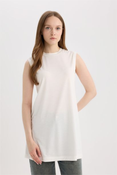 Regular Fit Crew Neck Short Sleeve Tunic