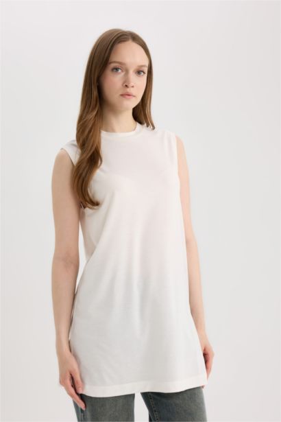 Regular Fit Crew Neck Short Sleeve Tunic