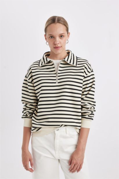 Regular Fıt Kalın Kumaş Sweatshirt