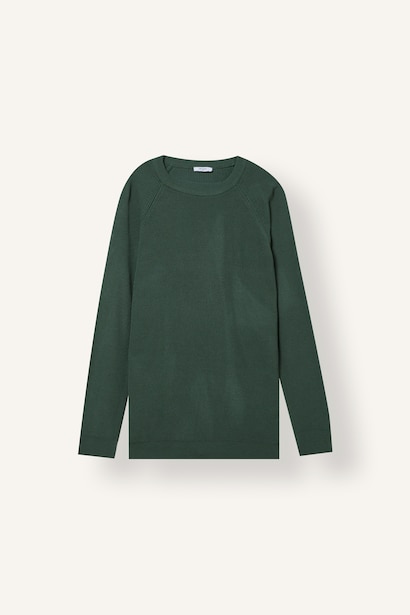Pull en tricot basic à col rond et manches longues Coupe standard