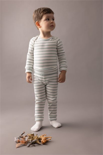 بنطرون مخطط مضلع ولادي قصة عادية - قطعتين