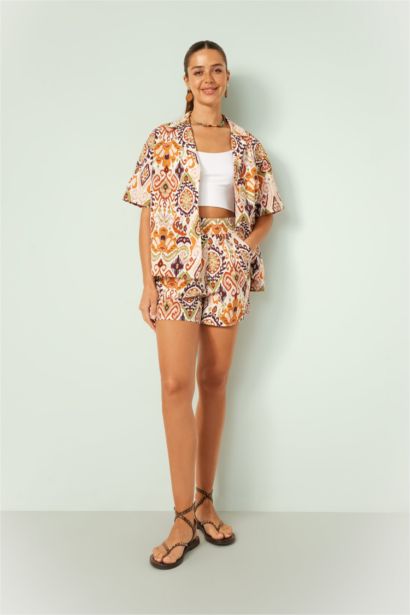 Chemise en coton à manches courtes Coupe régulière