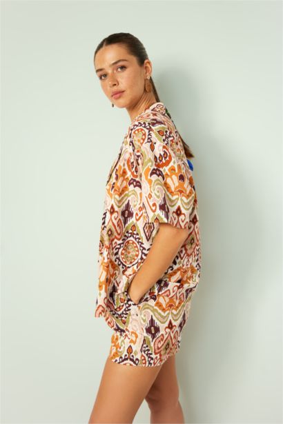 Chemise en coton à manches courtes Coupe régulière