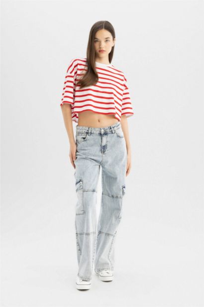 Fitted Striped Short Sleeve T-Shirt
