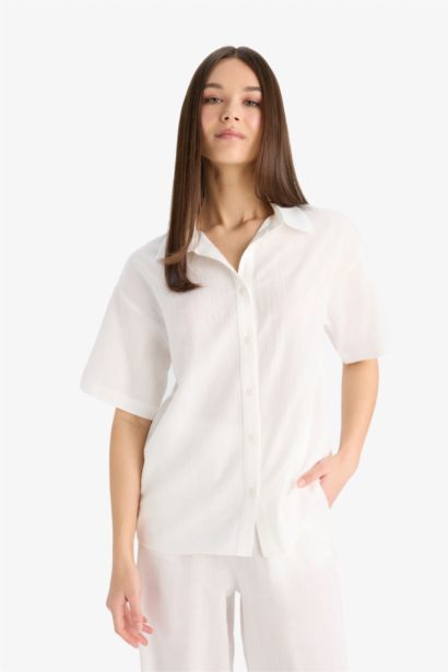 Oversize Fit Basic White Shirt
