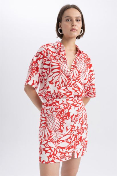 Chemise À Manches Courtes Oversize Imprimé