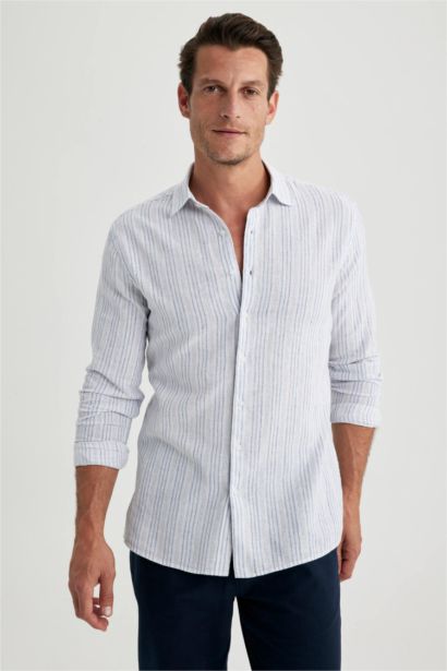 Рубашка приталенного кроя с длинным рукавом