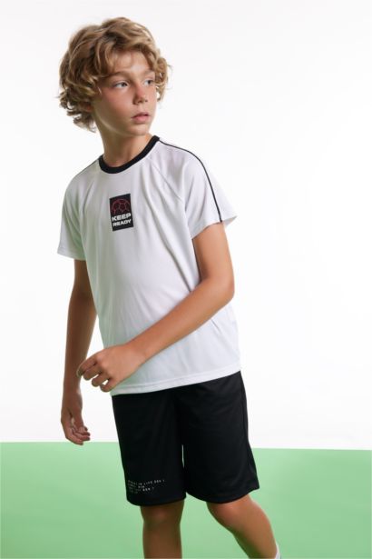 تي شيرت اوفر سايز اولادي مطبوع بياقة مستديرة