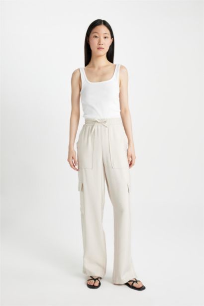 Wide Leg High Waist Long Length Trousers
