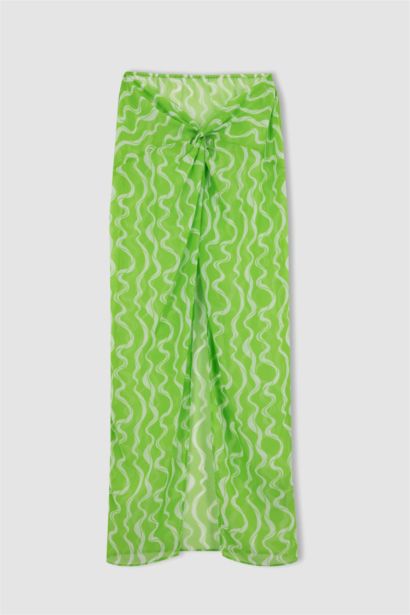 Regular Fit Printed Chiffon Beachwear