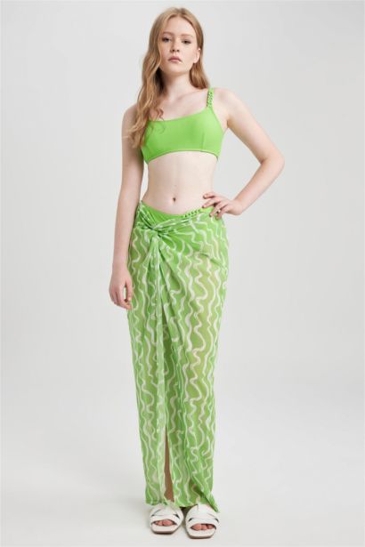 Regular Fit Printed Chiffon Beachwear