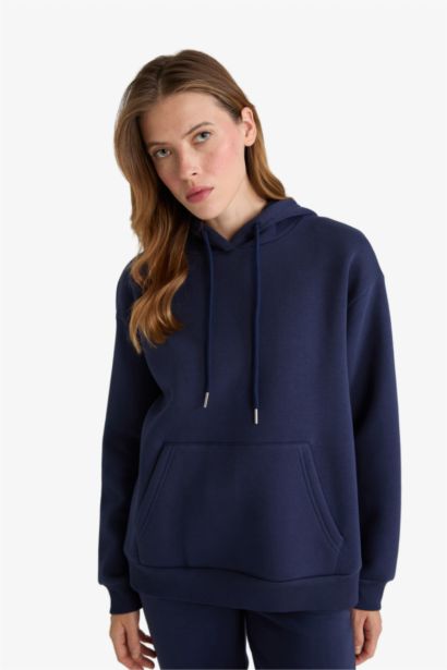 Relax Fit Basic Thick Fabric Hoodie