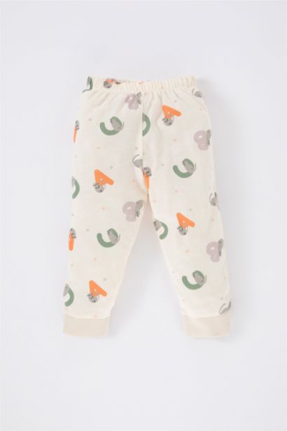 4 piece Regular Fit Crew Neck Slogan Knitted Pyjamas