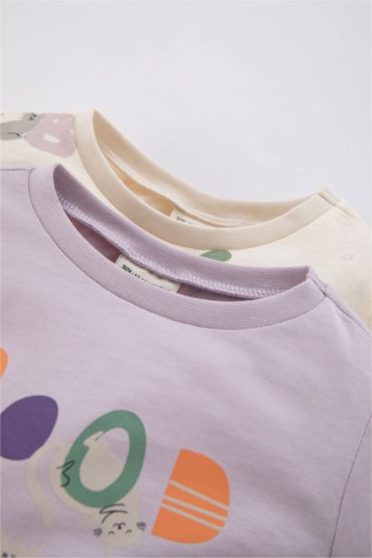 4 piece Regular Fit Crew Neck Slogan Knitted Pyjamas