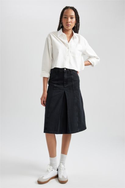 Джинсовая юбка миди для женщин