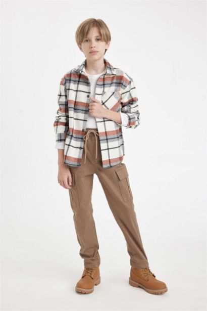 بنطلون كارجو اولادي جوجر بجيب وبأستك من تحت