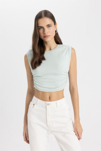 Slim Fit Crew Neck Ribana Short Sleeve T-Shirt