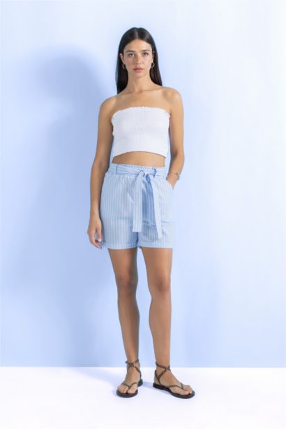 Slim Fit Strapless Cotton Top