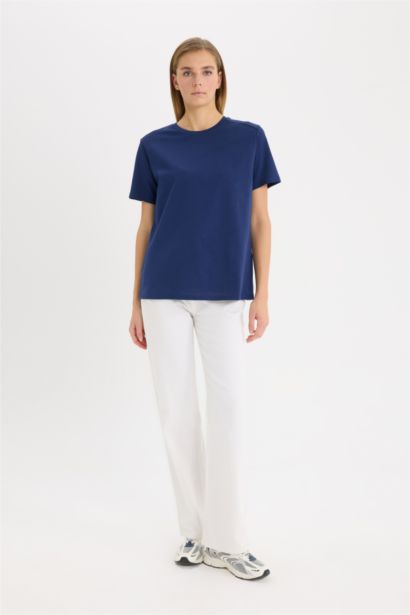 تيشيرت قصة عادية بياخة مستديرة