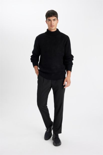 Standard Fit Half Turtleneck Basic Knitted Pullover
