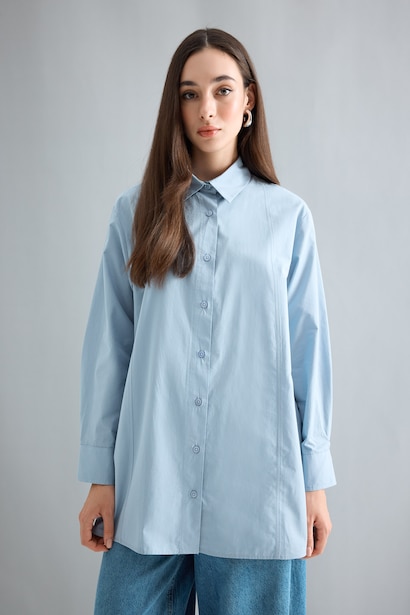 Relax Fit Poplin Long Sleeve Tunic