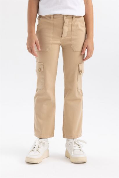 بنطلون شارلستون بناتي كارجو فيت قطن