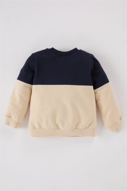 Sweatshirt à col rond avec blocs de couleurs pour bébé garçon