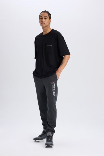 NBA Miami Heat Kalın Jogger Eşofman Altı Standart Fit Beli Bağcıklı Cepli