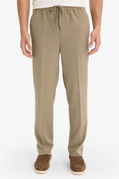 Beli Bağcıklı Lastikli Cepli Jogger Fit Her Yöne Esneyen Yumuşak Tuşe Pantolon