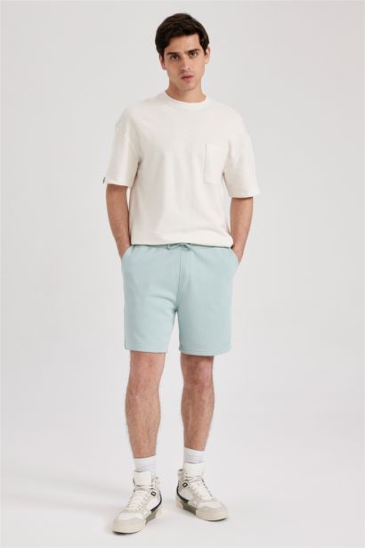 Slim Fit Pique Super Skinny Hem Shorts