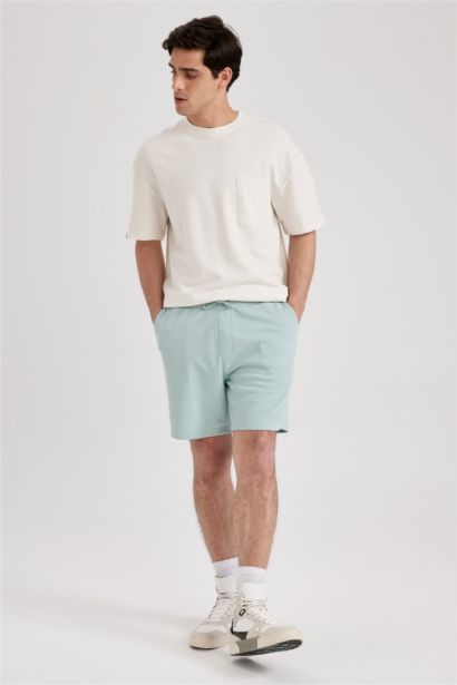 Slim Fit Pique Super Skinny Hem Shorts