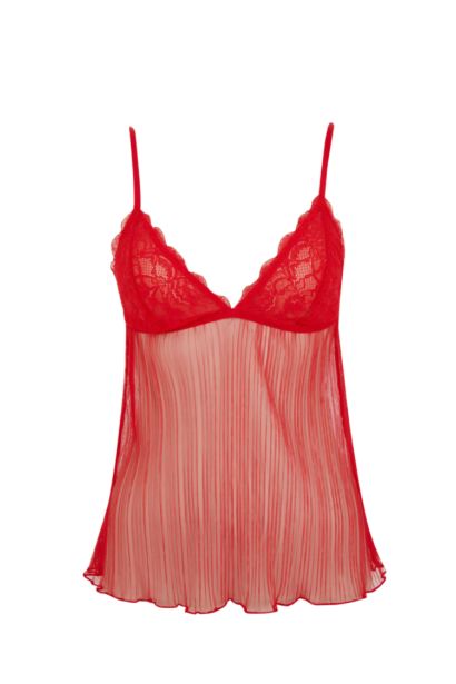 Fall in Love Triangle Lace Red Top