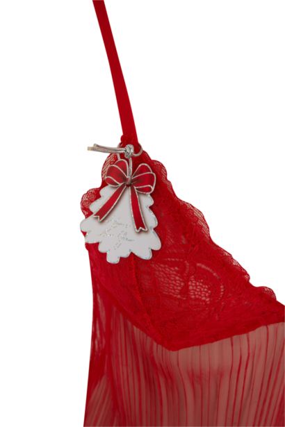 Fall in Love Triangle Lace Red Top